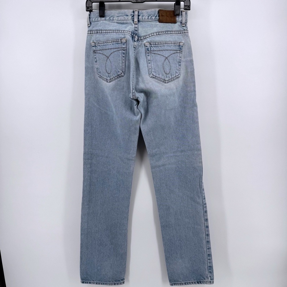 Vintage Calvin Klein Jean Womens 3 Straight Leg Double Stone Wash Light Blue 90s - Picture 3 of 8
